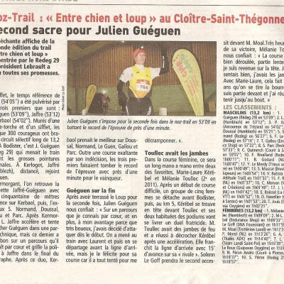 Entre Chien Et Loup 2012 Le Telegramme Du 08.01.12 Pages Sports