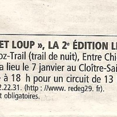 Entre Chien Et Loup 2012 Le Telegramme Du 28.12.11 Pages Sports