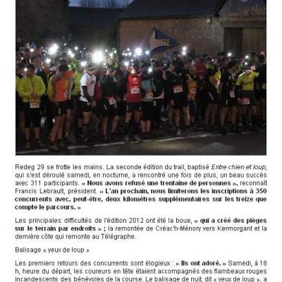 Entre Chien Et Loup Ouest France Du 10.01.12