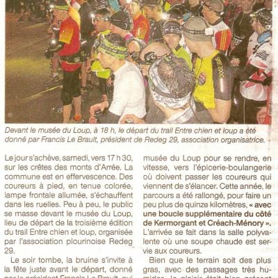 Entre Chien Et Loup Pages Locale Ouest France Du 07 01 2013